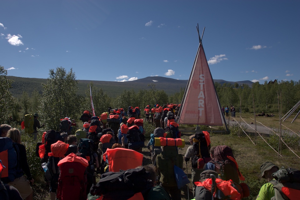 Not quite alone at the start of the trek.
